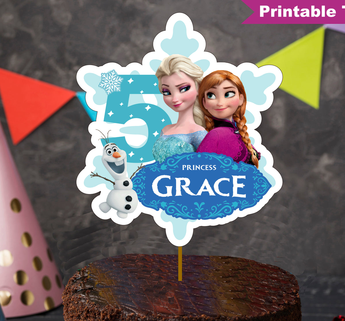 free printable frozen cupcake toppers