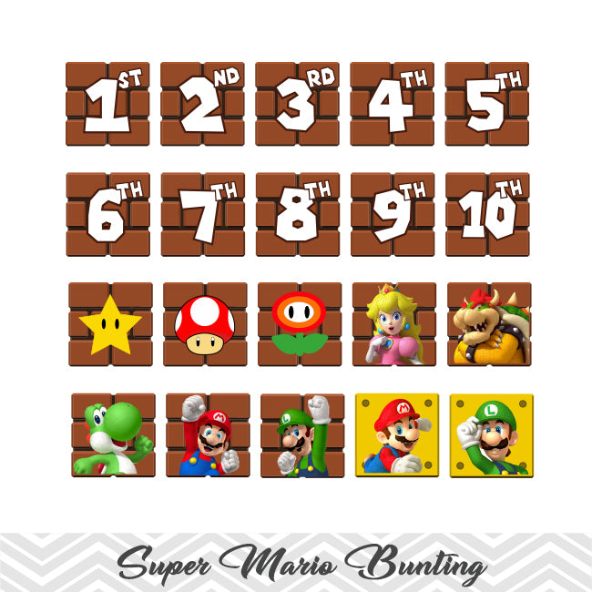 Printable Super Mario Bunting, Printable Super Mario Banner, Super Mario  Birthday Party Banner – Tracy Digital Design