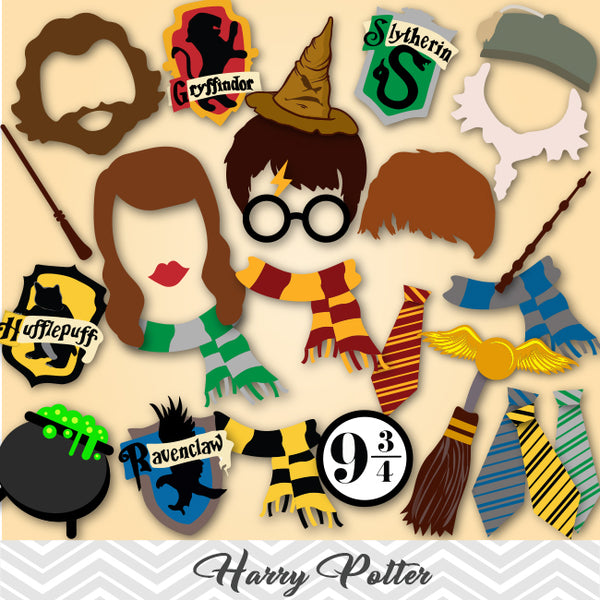 Instant Download Harry Potter Inspired Party Birthday Party Printable Photo Booth  Props Photobooth P…