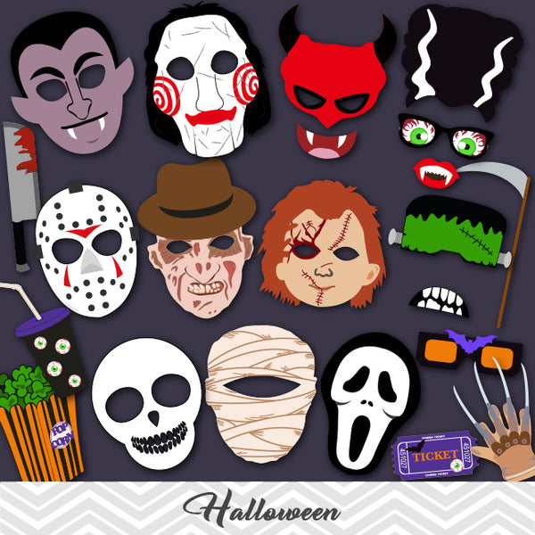 Horror Movie Night Photo Booth Props, Halloween Photo Booth Props ...