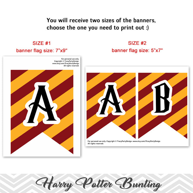 Printable Harry Potter Party Banner, Harry Potter Birthday Party Bunting,  Digital Banner/Bunting – Tracy Digital Design
